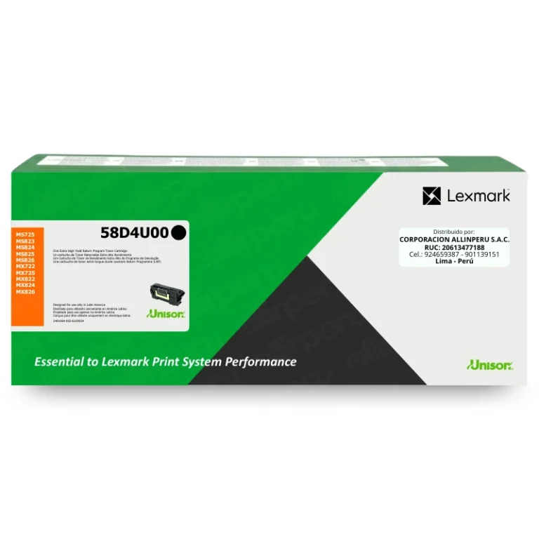 Toner Lexmark 58D4U00 | MS725 MS823 MX722 MX822 MX826 | Ultra Alta Capacidad