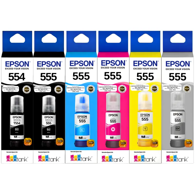 kit tinta epson 555 original kit tinta epson 555 original nuevo sellado