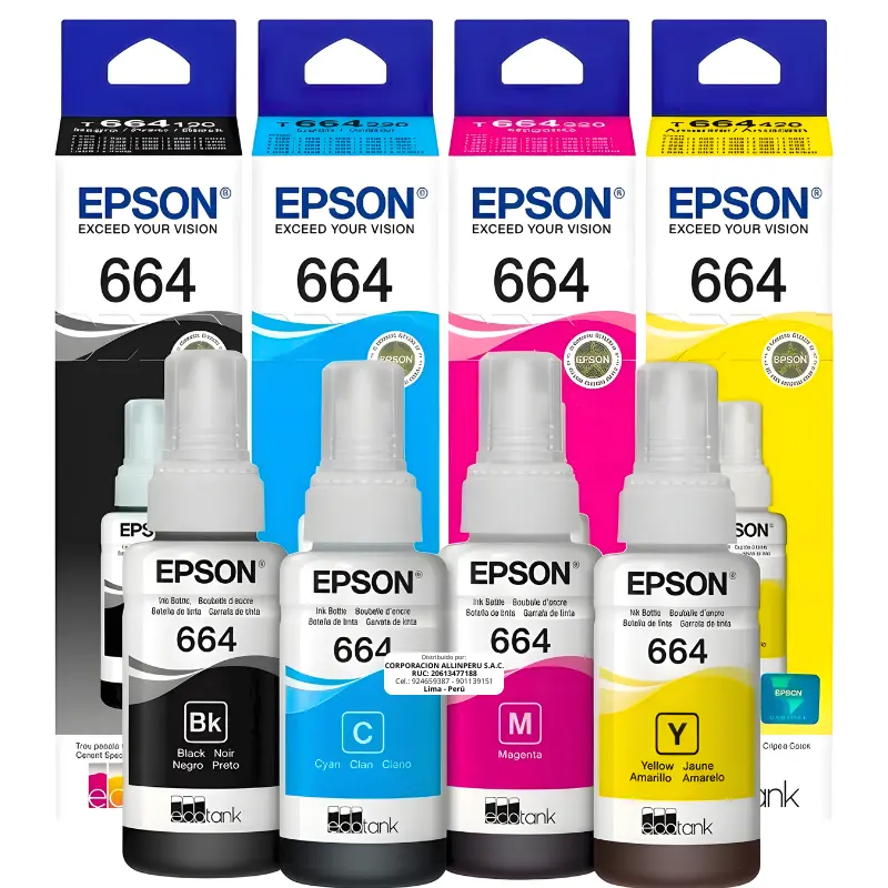 kit tinta epson 664 original tinta epson 664 original nuevo sellado