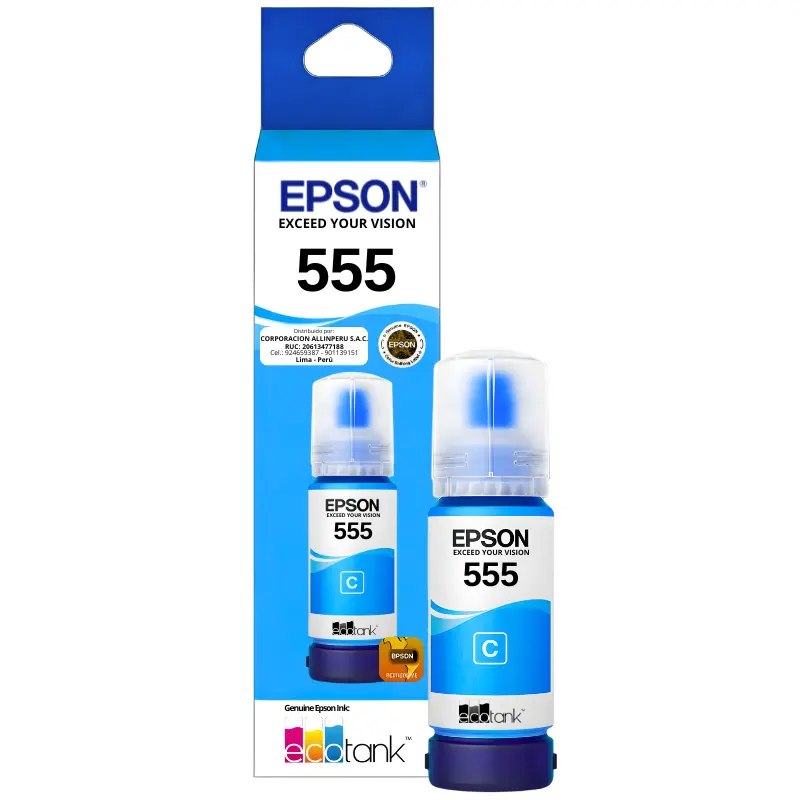 tinta epson 555 cian original tinta epson 555 cian original nuevo sellado
