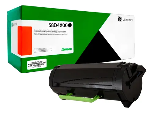 toner 58d4x00 instalado en impresora lexmark ms826de