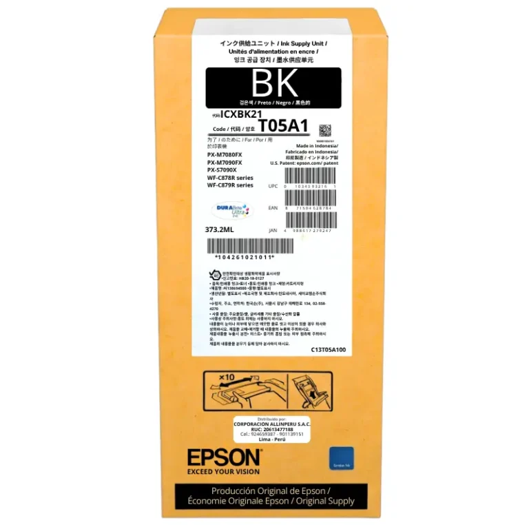 Tinta Epson T05A1 negro bolsa 373.2 ml original sellada