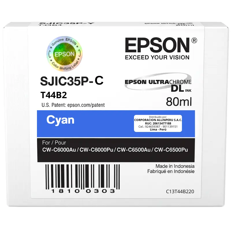 Cartucho de tinta cian Epson SJIC35P-C C13T44B220 sellado de fábrica