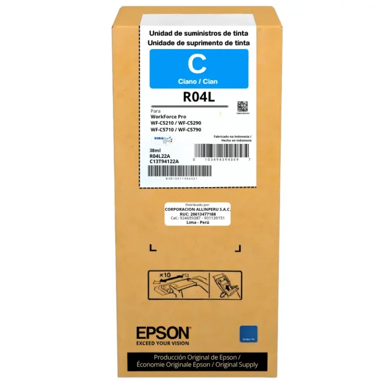 Cartucho de tinta Epson T941220 cyan 38 ml original sellado de frente