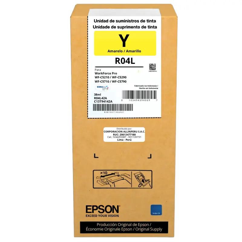 Cartucho tinta Epson T941420-AL amarillo 38 ml original sellado