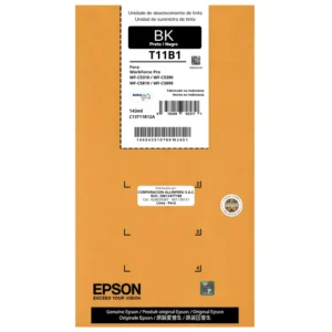 Empaque tinta Epson T11B120-AL negro lateral con código de producto visible