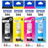 Foto de kit tinta Epson 544 original pack 4 colores negro cian magenta amarillo sellado de fábrica