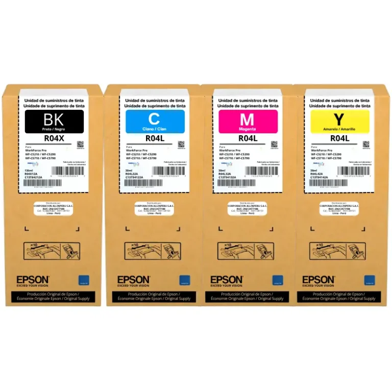 Bolsas de tinta Epson R04X R04L negro cyan magenta amarillo originales selladas