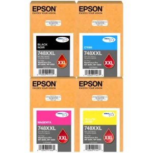 Kit de tintas T748XXL original Epson negro cyan magenta yellow para WorkForce Pro
