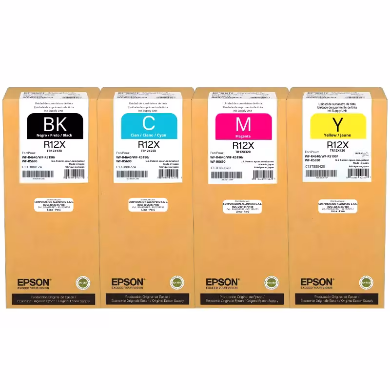 Kit de tinta Epson R12X 4 colores original sellado de fábrica