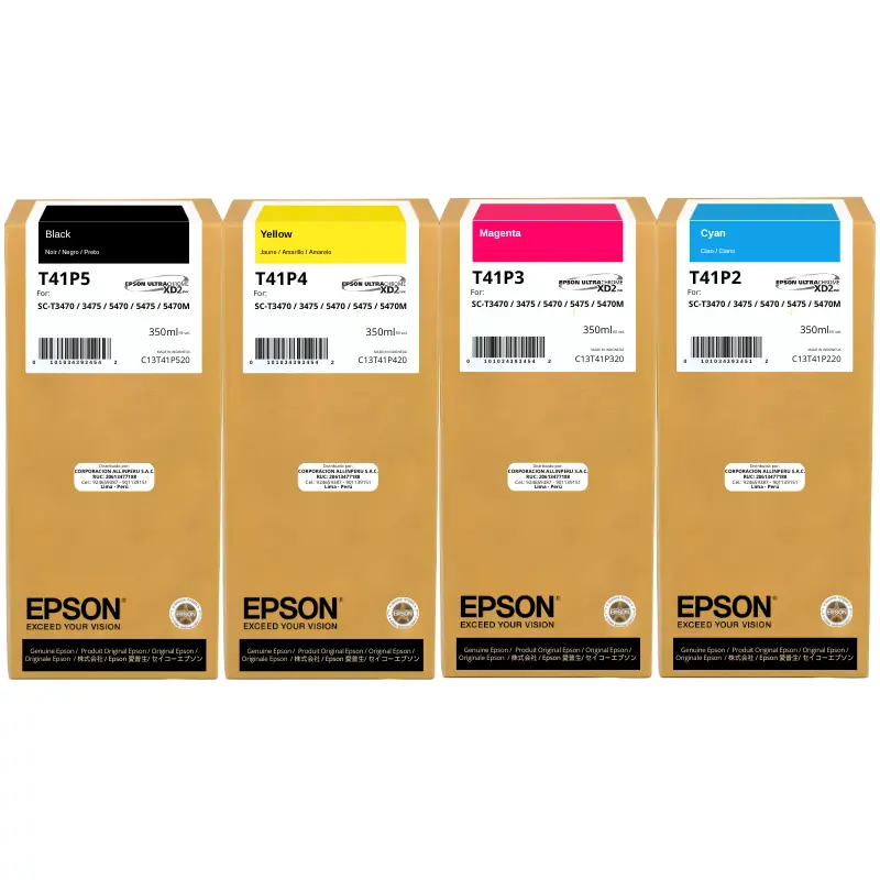 Kit tintas Epson T41P CMYK originales sellados SureColor T5470