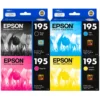 Pack completo tinta Epson 195 original 4 cartuchos negro cian magenta amarillo