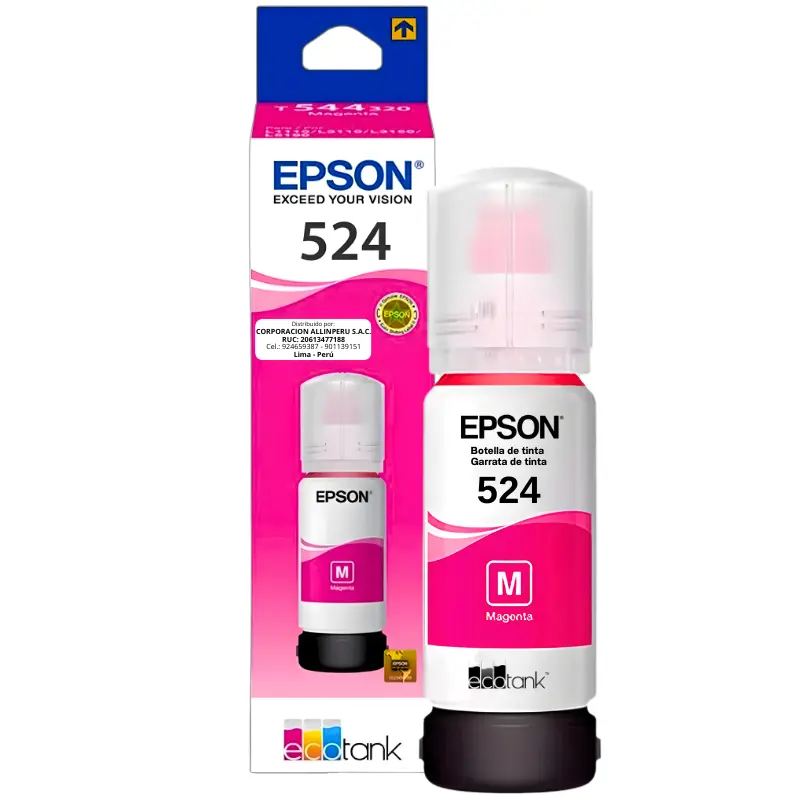 Tinta Epson T524320-AL Magenta original sellada para EcoTank L6580 L15150
