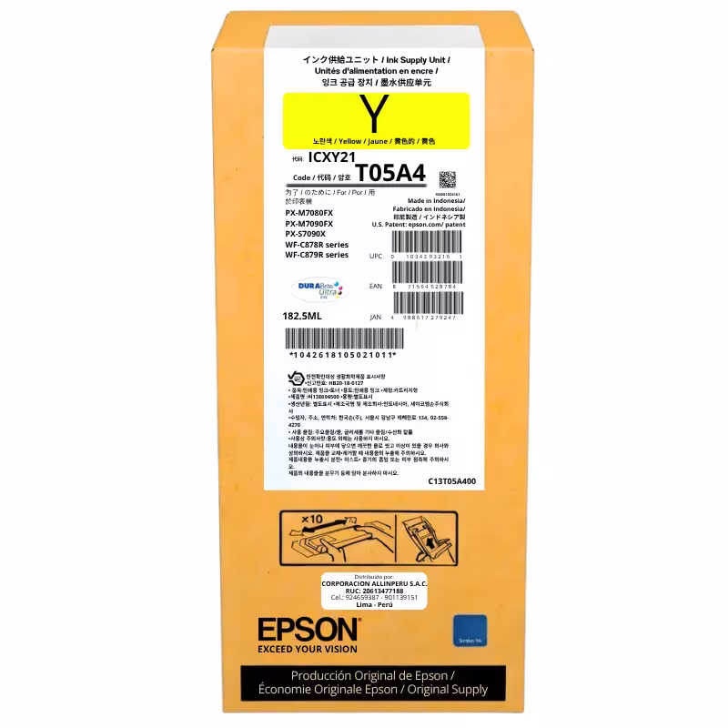 Bolsa de tinta Epson T05A400 Yellow original sellada de fábrica