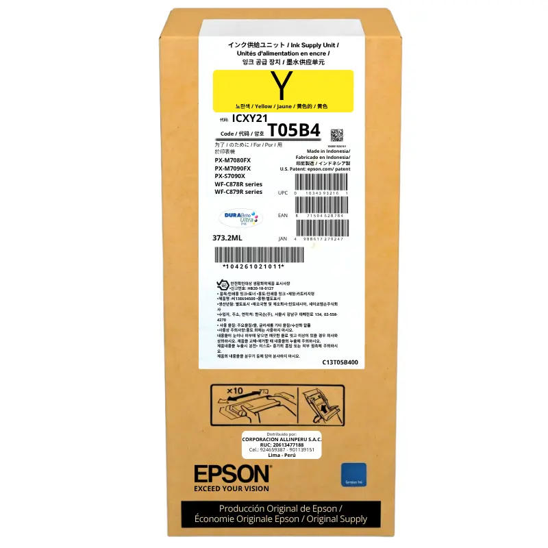 Tinta Epson T05B4 Yellow 373ml original sellada AllinPerú