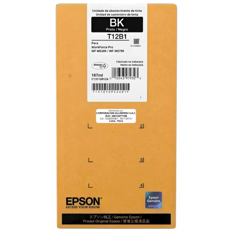 Tinta Epson T12B120-AL negra original sellada de fábrica