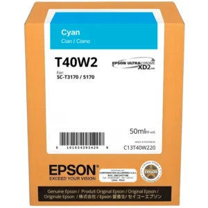 Tinta Epson T40W220 cian UltraChrome XD2 50 ml original sellada de fábrica
