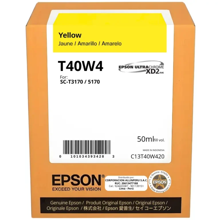 Botella de tinta Epson T40W420 Yellow 50ml UltraChrome XD2 original sellada