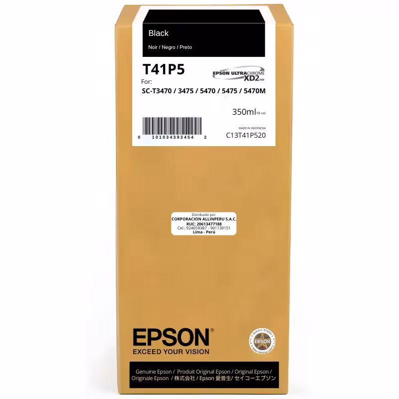 Tinta Epson T41P520 Negro 350ml UltraChrome XD2 original sellada