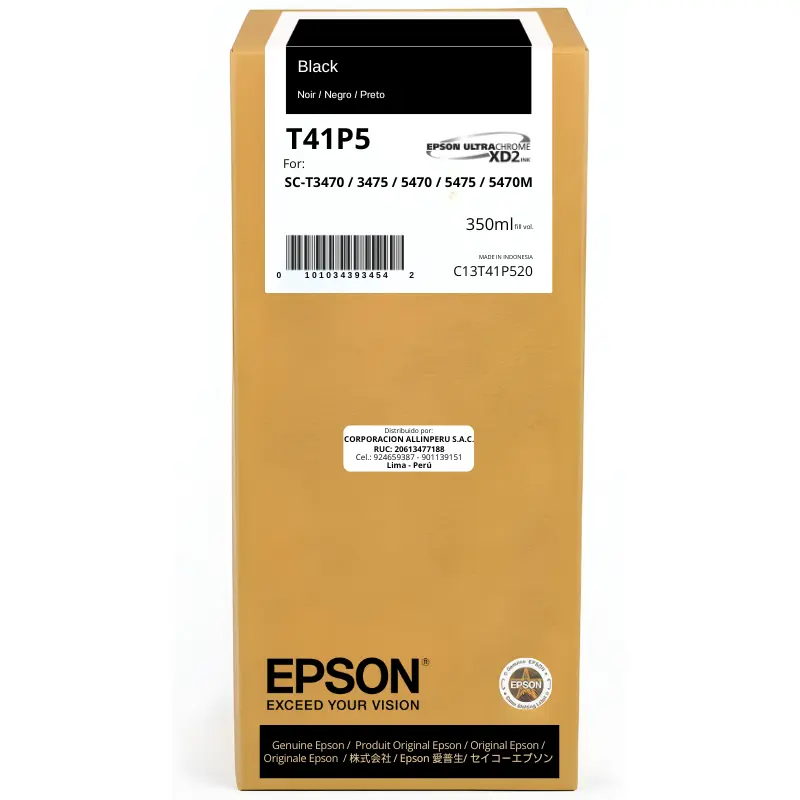 Tinta Epson T41P520 Negro 350ml UltraChrome XD2 original sellada