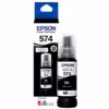 Botella de tinta Epson T574120 negro original 70 ml sobre fondo blanco