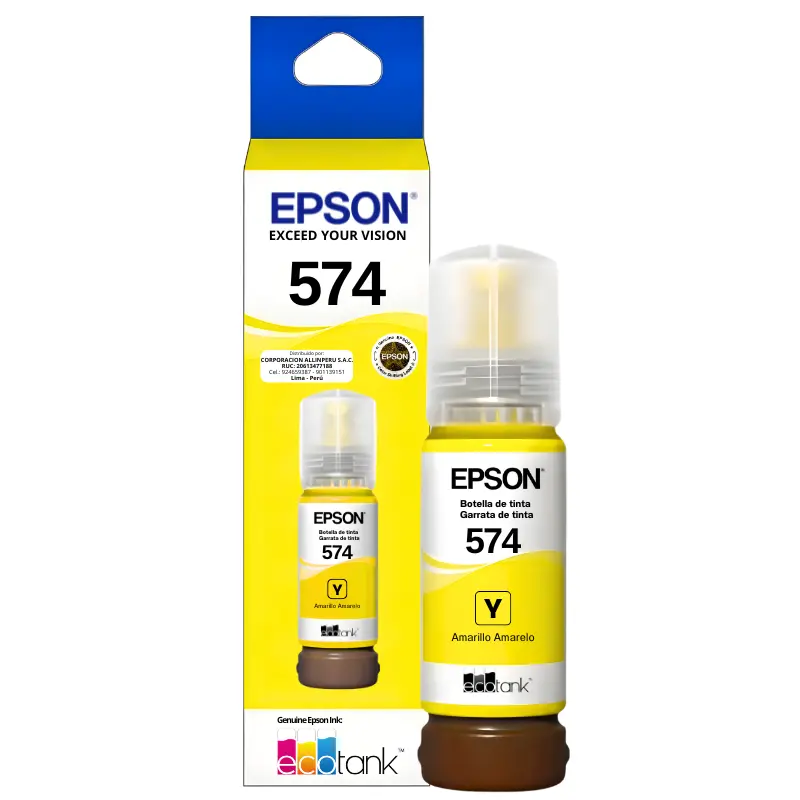 Tinta Epson T574420 Amarilla Original — AllinPerú Tinta Epson T574420 amarilla original 70 ml para EcoTank L8050 y L18050