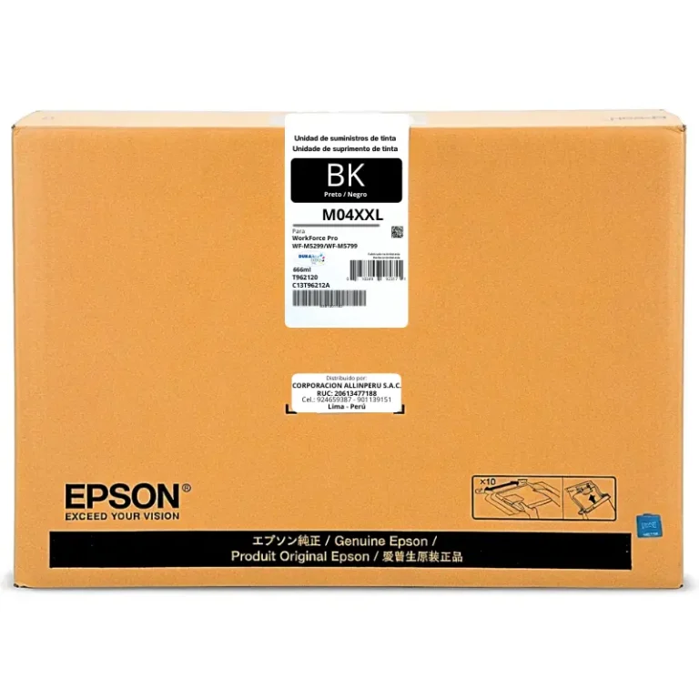 Tinta Epson T962120 bolsa de tinta negra 666 ml para WorkForce Pro WF-M5299