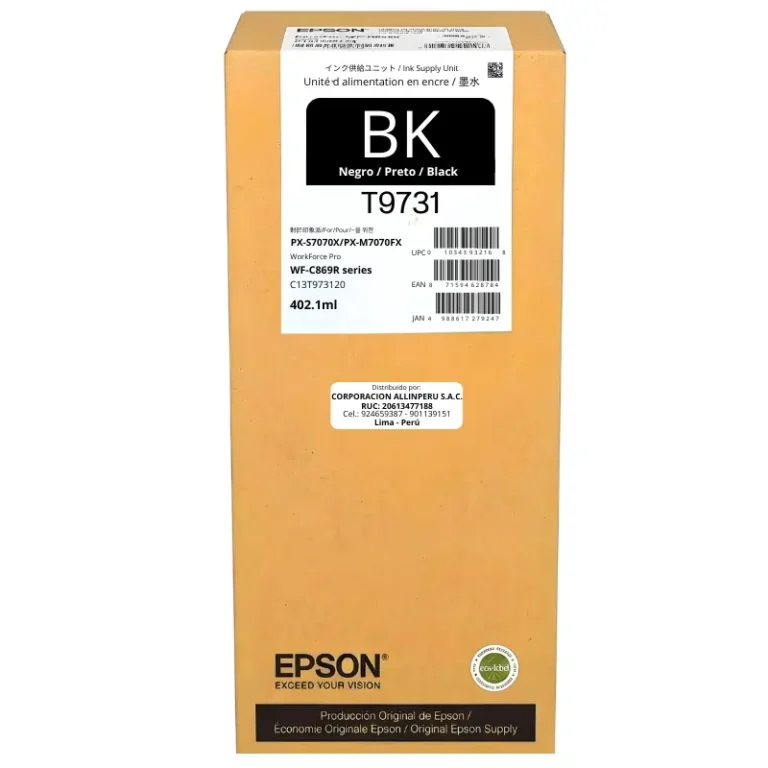 Tinta Epson T973120 original negra para impresora WorkForce Pro WF-C869R