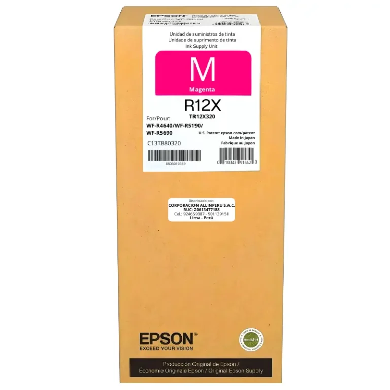 Foto de tinta Epson TR12X320 magenta instalada impresora WorkForce Pro WF-R5690