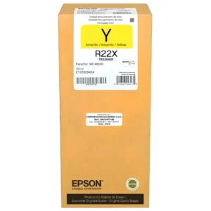 Tinta Epson TR22X420 amarilla original 192 ml frente a fondo blanco