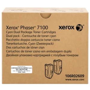 Foto de tóner Xerox 106R02609 cian dual pack original para Phaser 7100