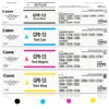 Kit toner Canon GPR-53 cuatro colores original sellado fondo blanco