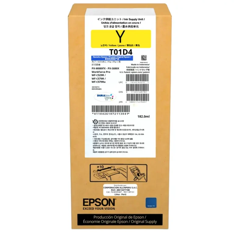 Tinta Epson T01D420 amarilla 182 ml original sellada de fábrica