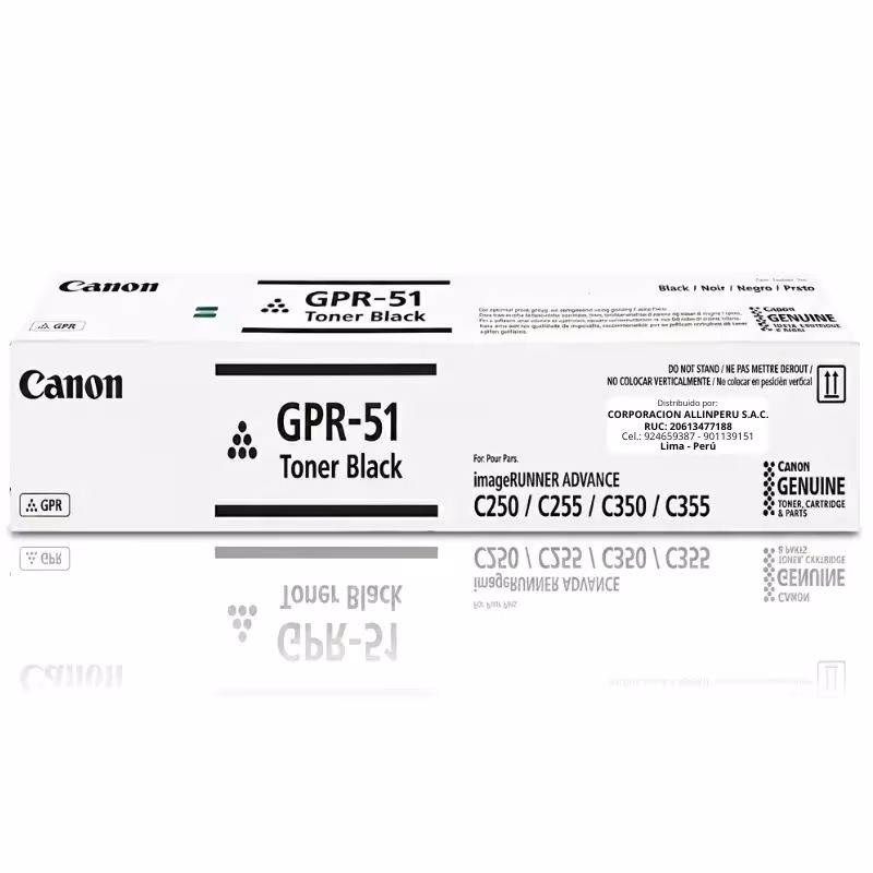 Tóner Canon GPR-51 Negro original, vista frontal del cartucho sellado