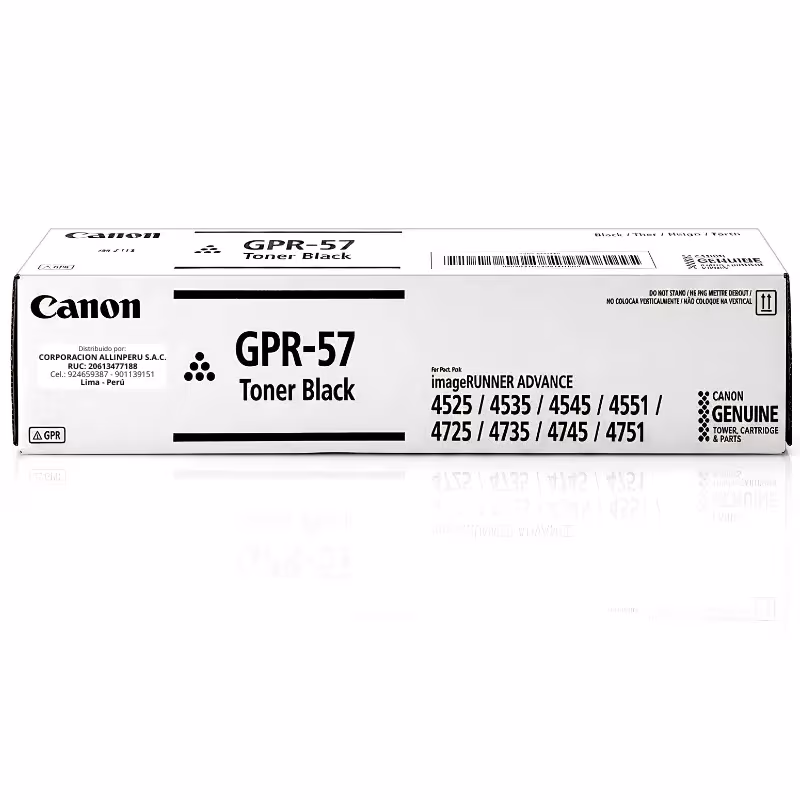 Tóner Canon GPR-57 Original — Caja sellada de fábrica Tóner Canon GPR-57 original caja sellada vista frontal
