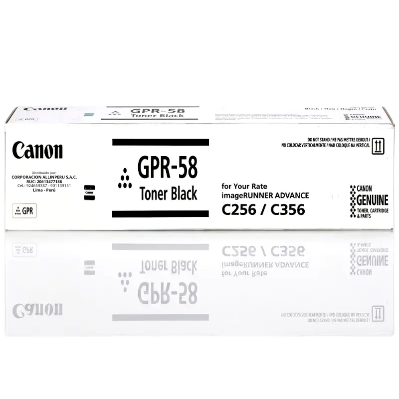 Tóner Canon GPR-58 negro original sellado de fábrica fondo blanco