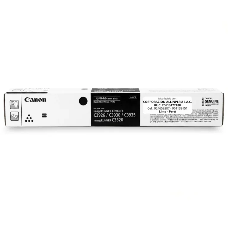 Tóner Canon GPR-66 Negro 5753C003AA original sellado vista frontal