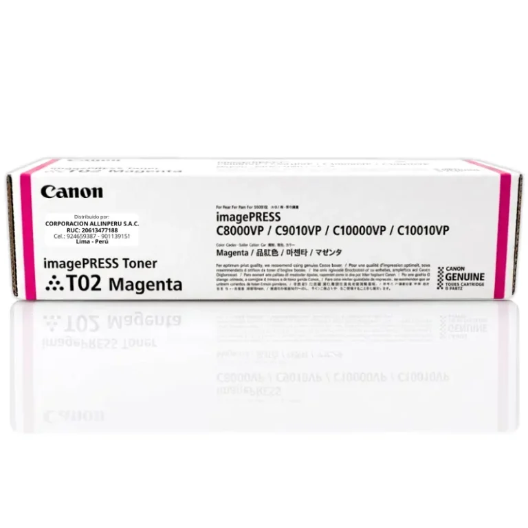 Tóner Canon T02 Magenta original sellado para impresora imagePRESS