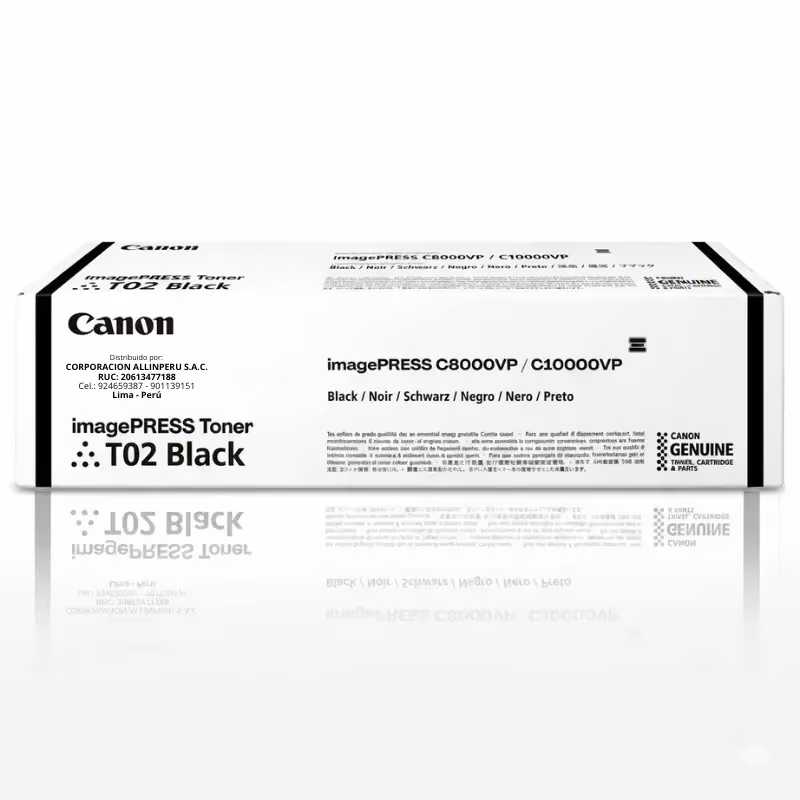 Tóner Canon T02 Negro original sellado para impresora imagePRESS