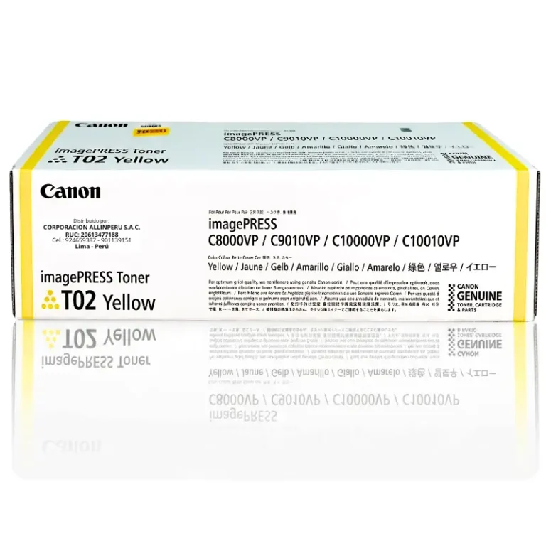 Tóner Canon T02 Yellow original sellado para impresora imagePRESS