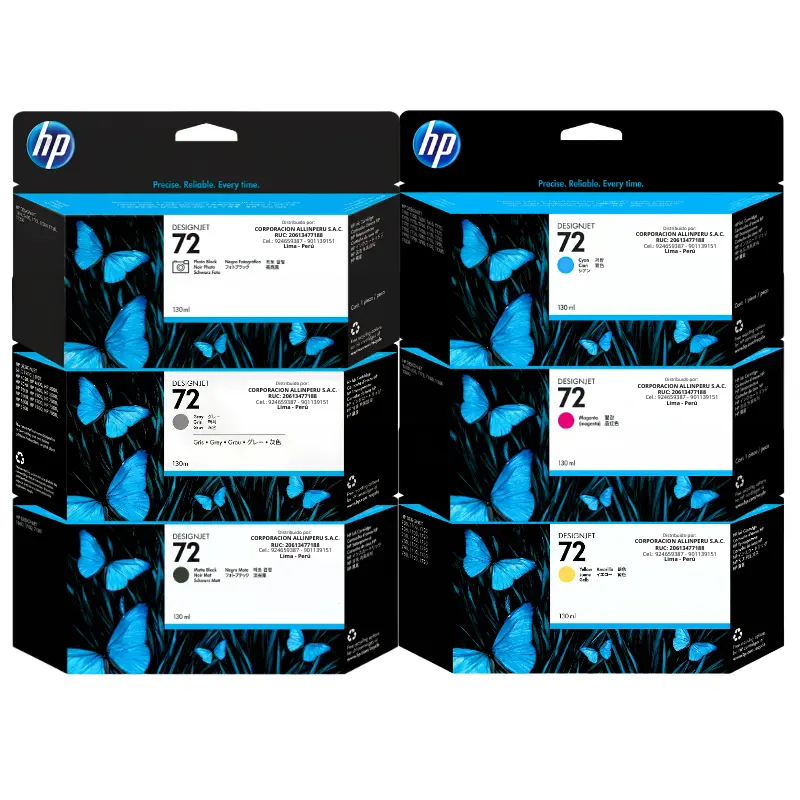 Kit tinta HP 72 130ml seis colores original caja completa