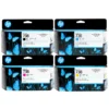 Kit tintas HP 738 130ml cuatro colores negro cyan magenta yellow DesignJet T850