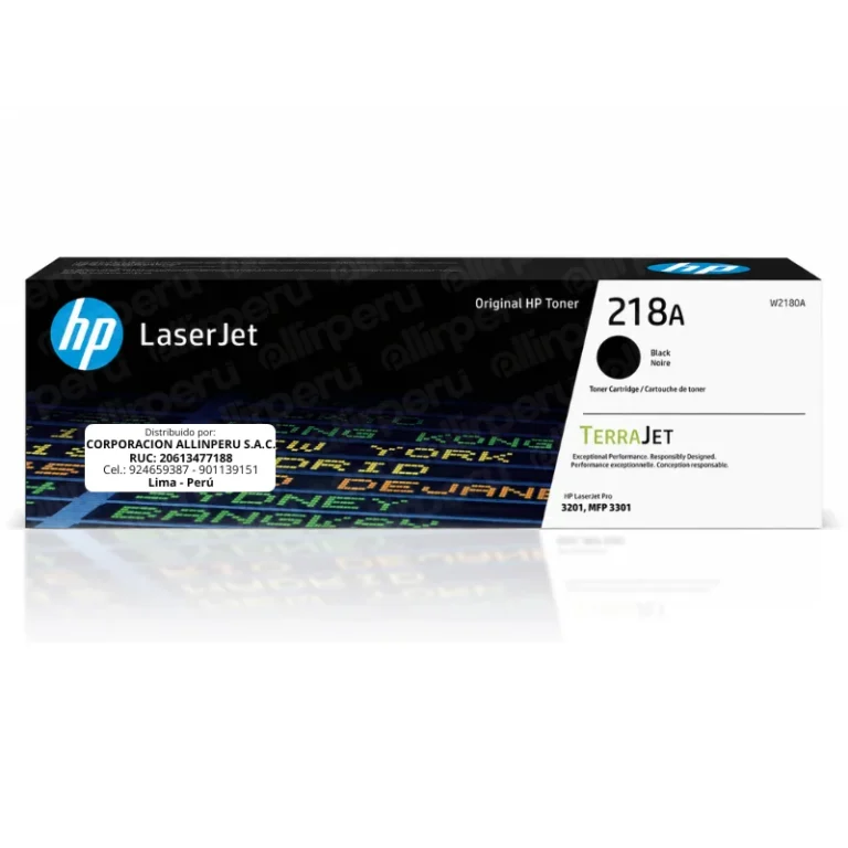 Toner HP 218A W2180A negro original caja frontal AllinPeru