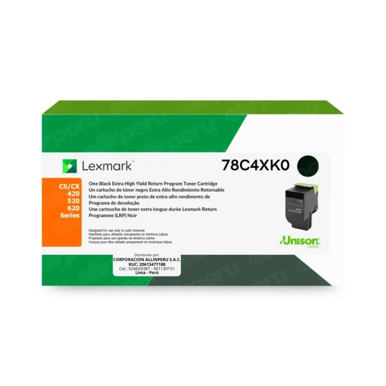 Toner Lexmark 78C4XK0 negro original en caja sellada