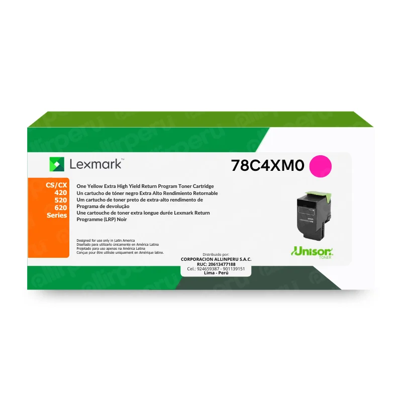 Toner Lexmark 78C4XM0 Magenta original en caja sellada