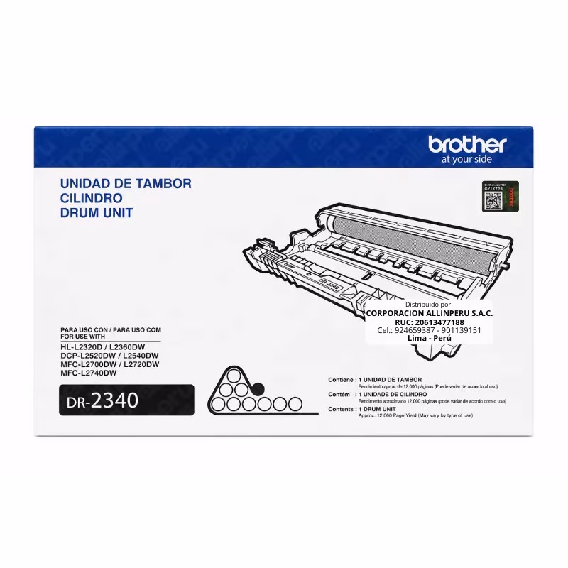 Tambor Brother DR-2340 negro original vista frontal