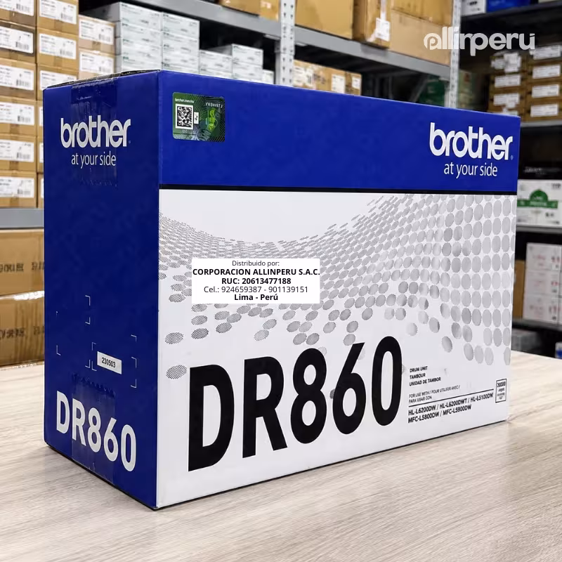 Foto de tambor DR-860 en empaque sellado de fábrica