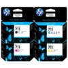 Foto de kit tinta HP 711 4 colores con cartuchos negro, cian, magenta y amarillo