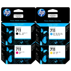 Foto de kit tinta HP 711 4 colores con cartuchos negro, cian, magenta y amarillo