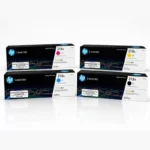 Foto de kit tóner HP 218A original 4 cartuchos BCMY empaque